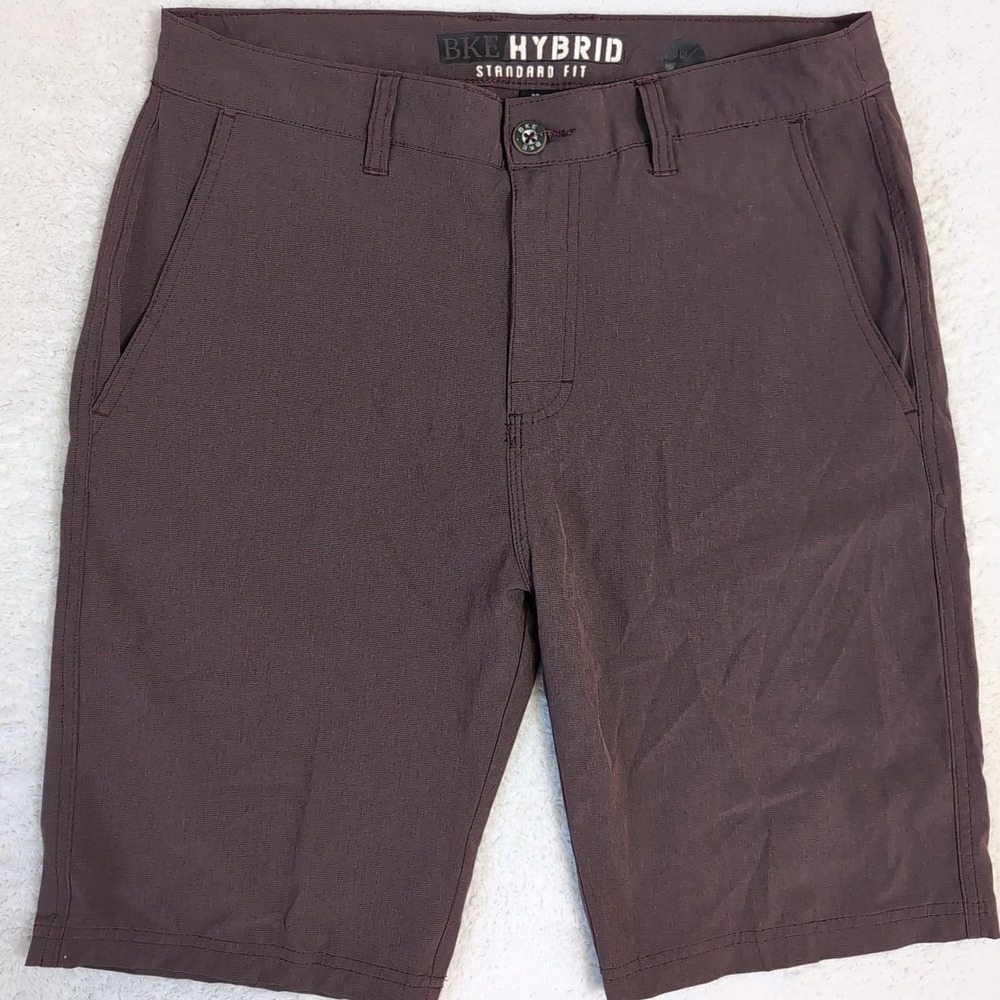 BKE‎ Hybrid Standard Fit Shorts Mens 30x10" Burgundy Purple 10% Spandex